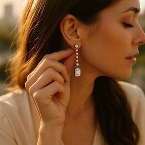 Believe by Brilliance Women's Fine Silver Plated CZ Drop Earrings